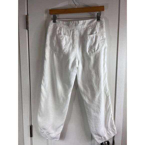 Old Navy Women's 100% Linen Capri Pants Just Below Waist Lined Size 4 - Picture 2 of 11